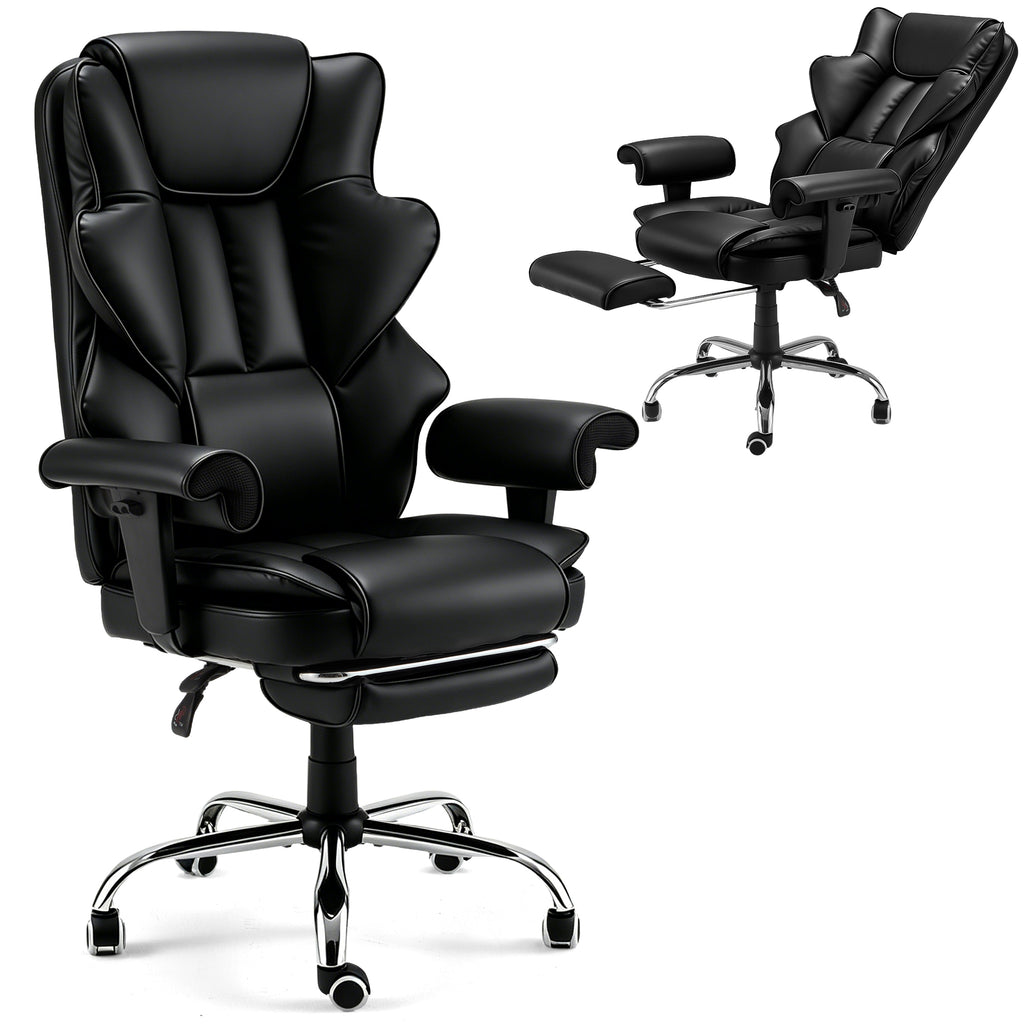 FORVEOLUX Heated and Massage Computer Chair Office Chair with Footrest