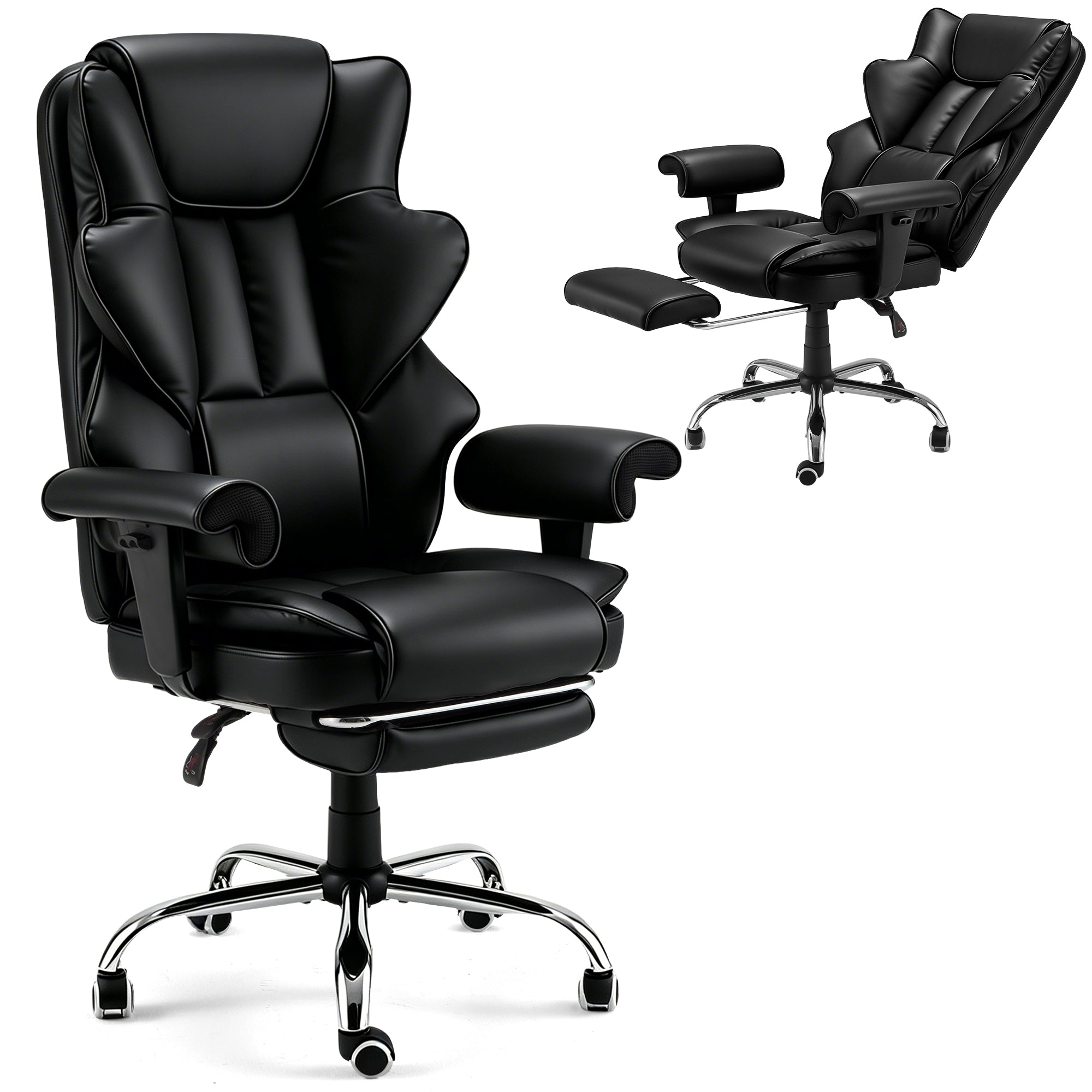 FORVEOLUX Heated and Massage Computer Chair Office Chair with Footrest