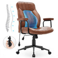 FORVEOLUX Mid Century Modern Office Chair with Inflatable Lumbar Support
