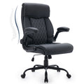 FORVEOLUX Leather Office Chair with Flip Up Armrests