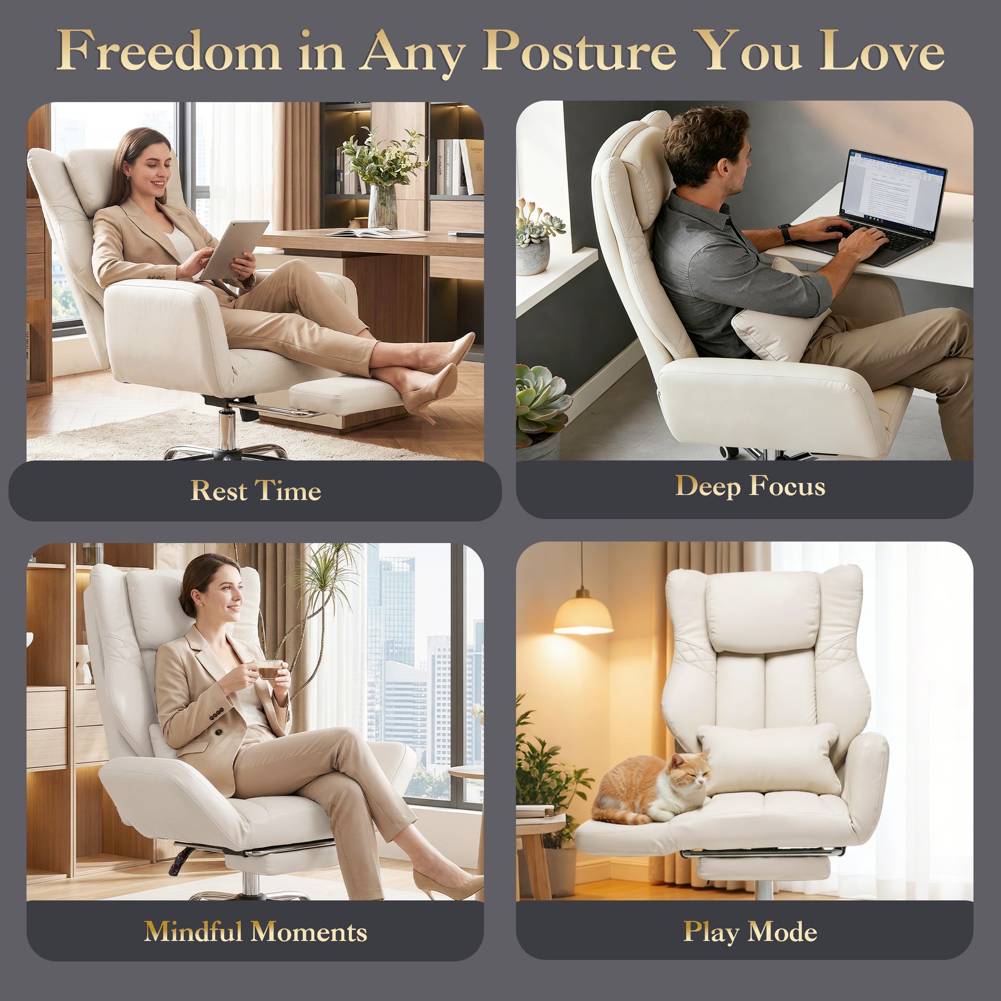 FORVEOLUX High Back Office Chair with Flip up Arms, Pet Seat