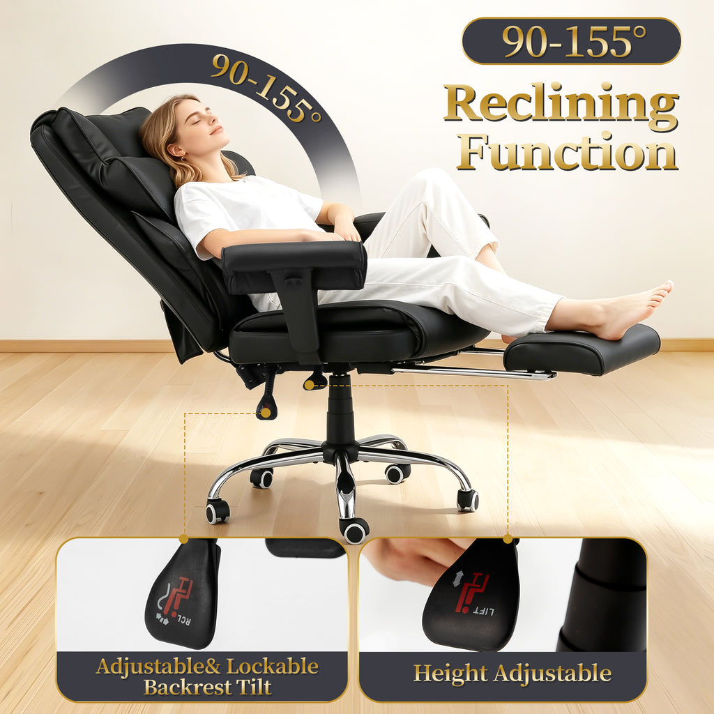 FORVEOLUX Heated and Massage Computer Chair Office Chair with Footrest