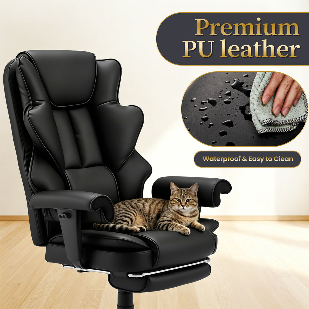 FORVEOLUX Heated and Massage Computer Chair Office Chair with Footrest