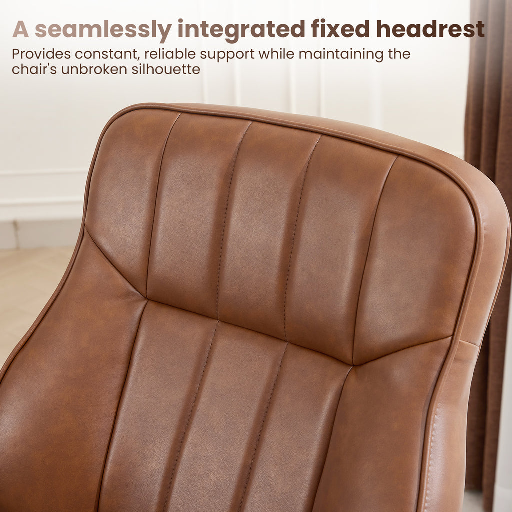 FORVEOLUX Mid Century Modern Office Chair with Inflatable Lumbar Support