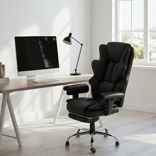 FORVEOLUX Heated and Massage Computer Chair Office Chair with Footrest